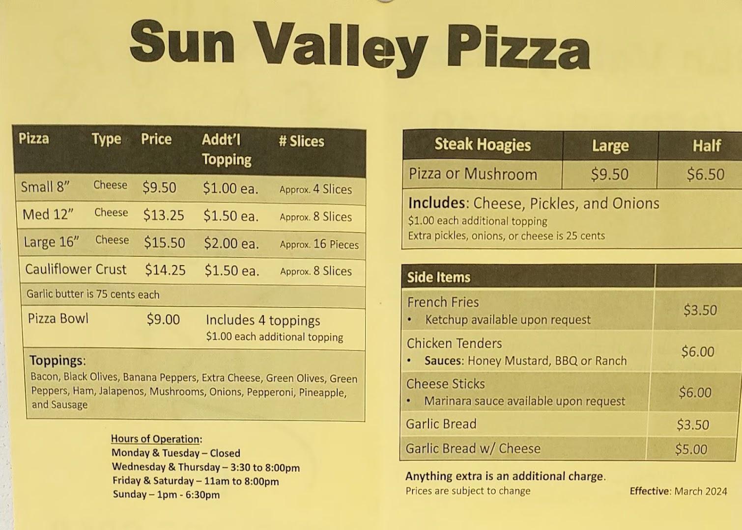 Sun Valley Pizza