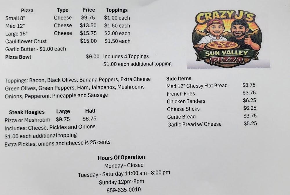 Sun Valley Pizza Menu image 2
