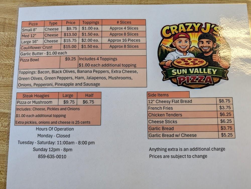 Sun Valley Pizza Menu image 3